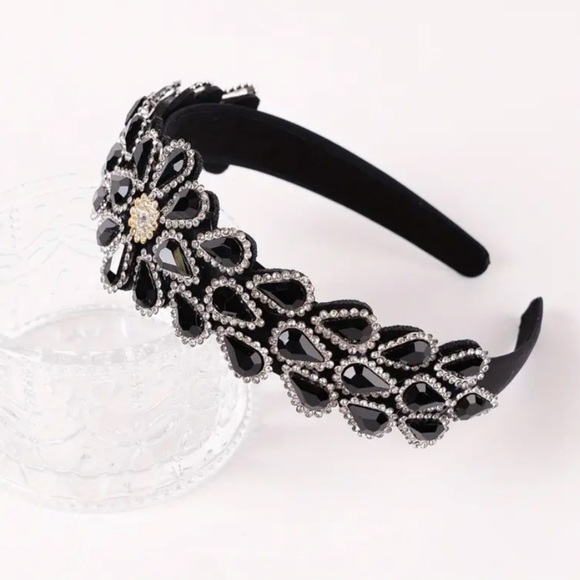 🌼 Crystal Rhinestone Handmade Baroque Headband NWOT - Picture 4 of 4